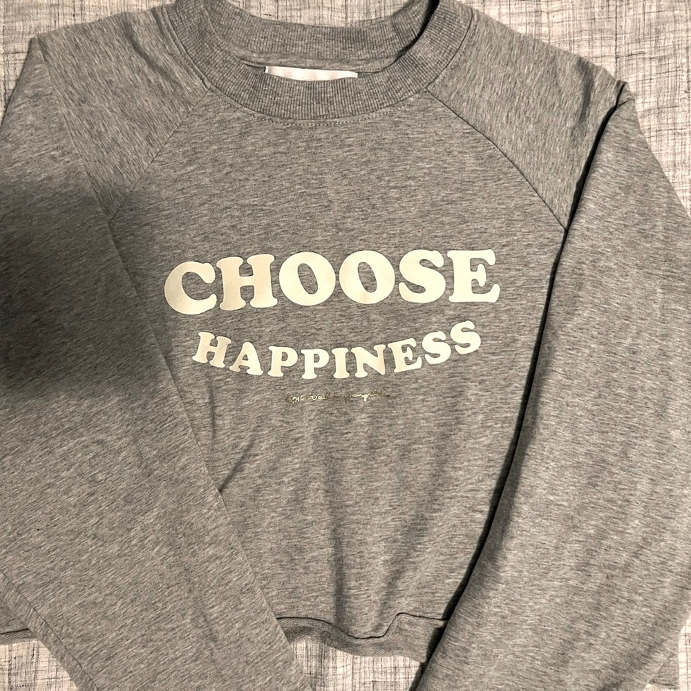 Spiritual Gangster "CHOOSE HAPPINESS" Cropped Sweatshirt size M